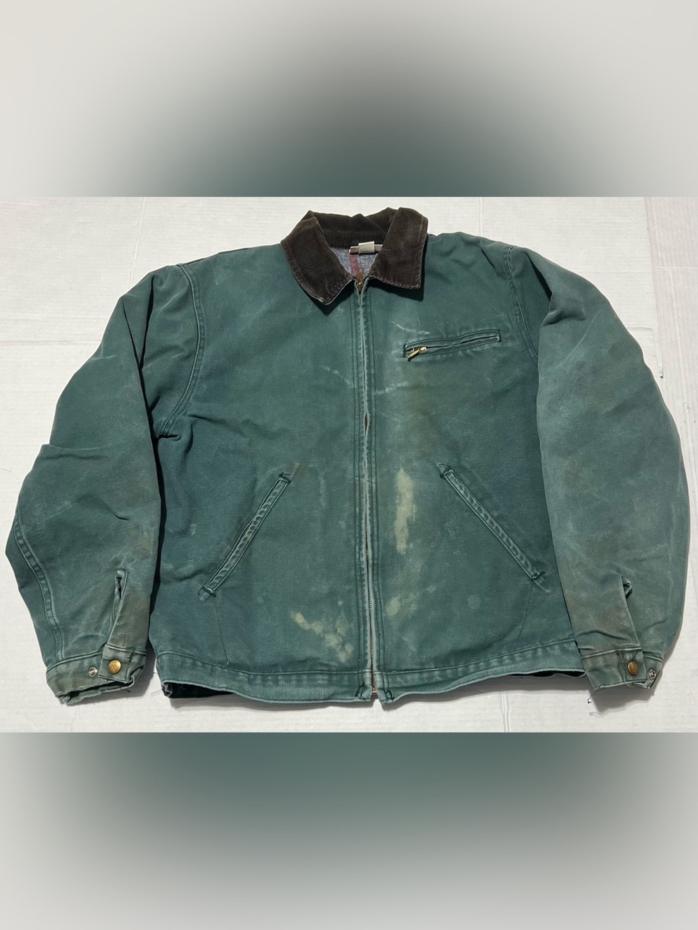 Vintage Dickies Detroit Blanket Lined Jacket L 90s Faded Tourquise Carhartt